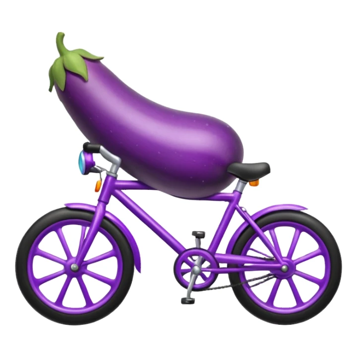 Eggplant on a bike  sticker