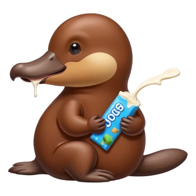 platypus eating eating chocolate sticker