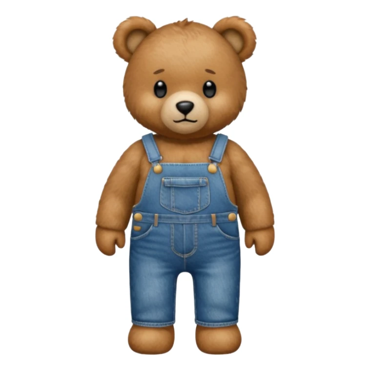 Teddy bear wearing a denim overall  sticker