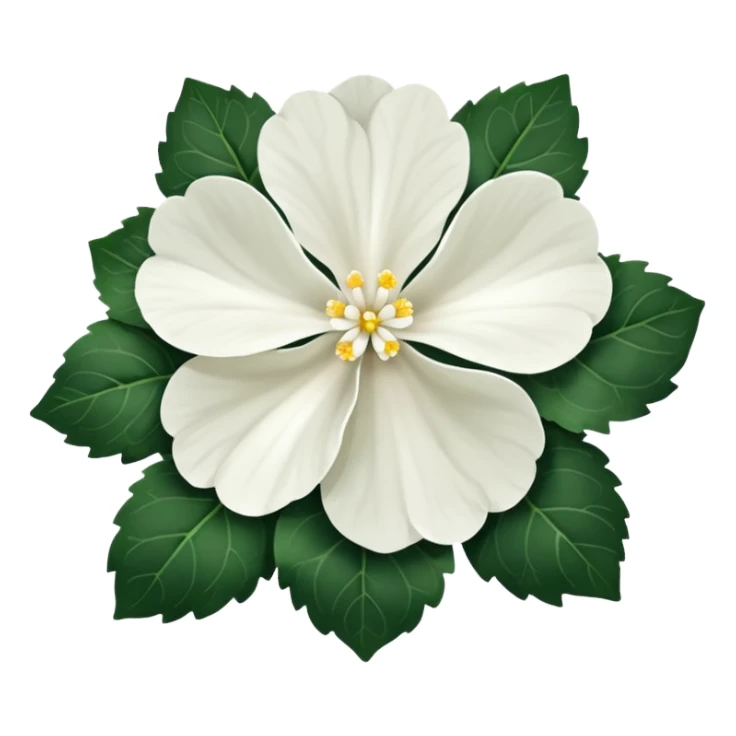 super realistic white begonia sticker