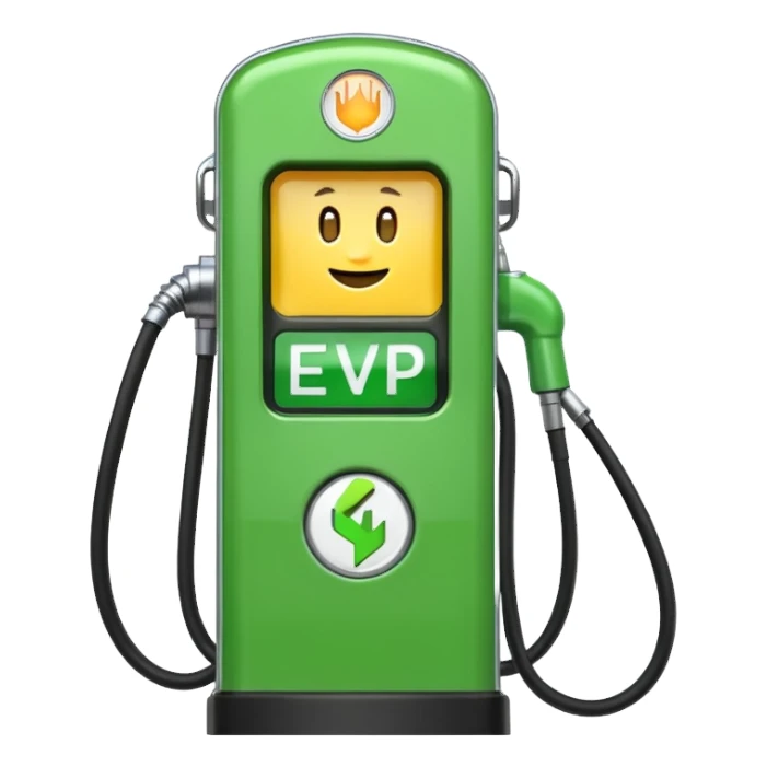 gas pump vs. EV plug. sticker