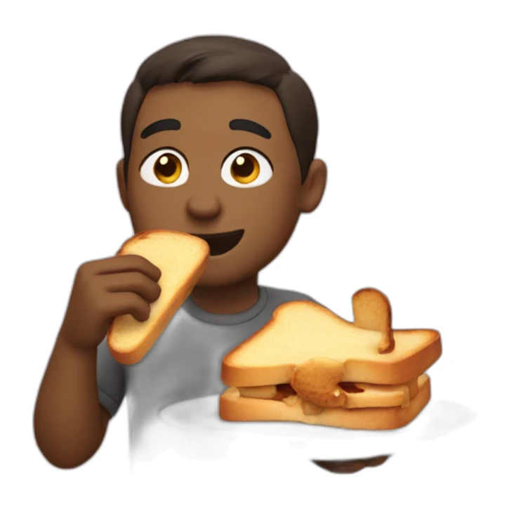 Arra eating a toast sticker