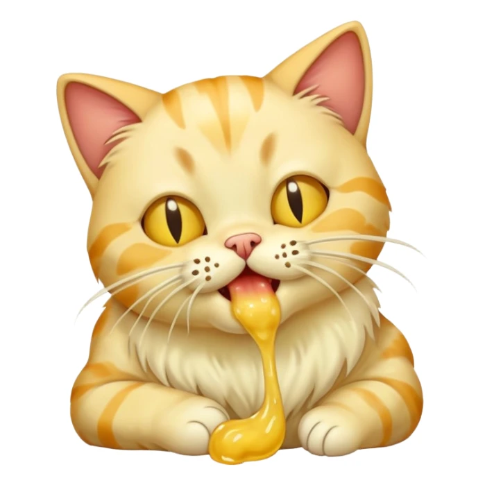 cat puking sticker