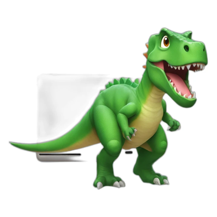 Dinosaur with lizard playing Nintendo switch sticker