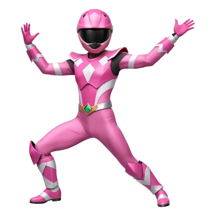 Pink Power Ranger striking a dance move sticker