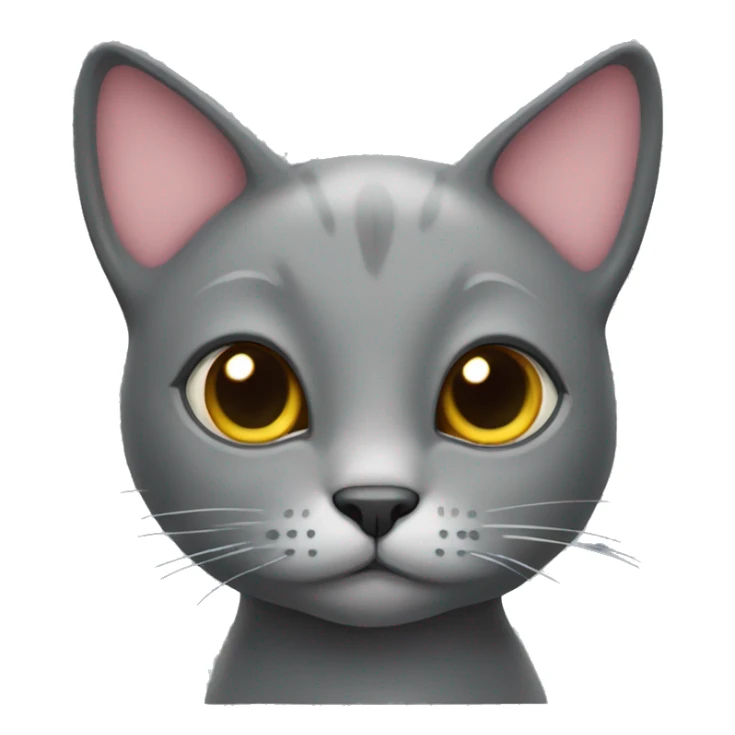 grey cat with heart sticker