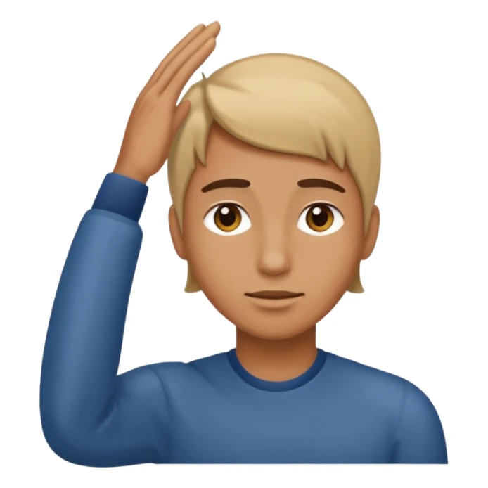 😝👋🏼Derrien la tête la main  sticker