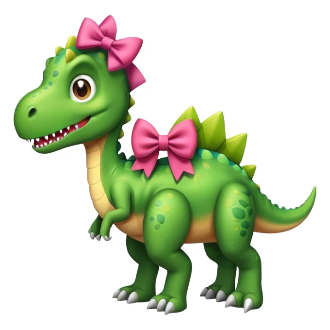 dinosaur with bow sticker
