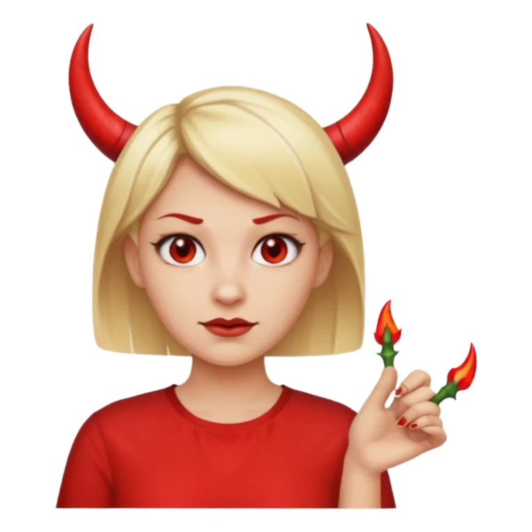 blonde short hair devil with shirt sticker