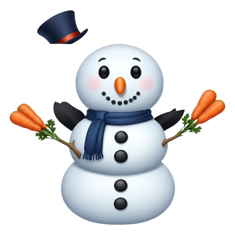 Snowman with a navy blue heart sticker