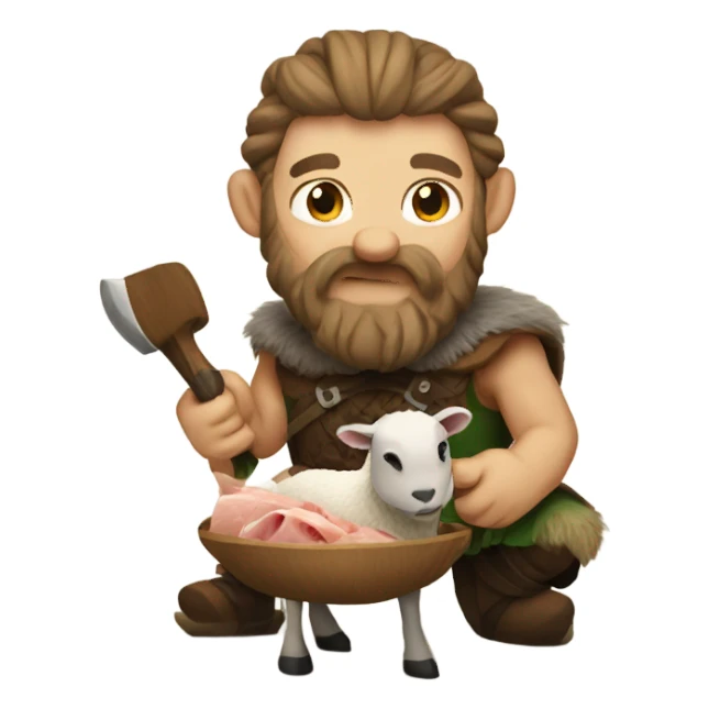 Viking eating lamb sticker
