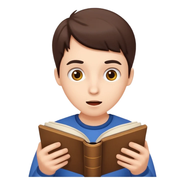 лицо удивленного человека. который читает книку sticker