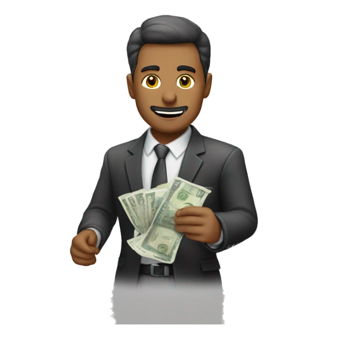 hombre lanzando billetes sticker