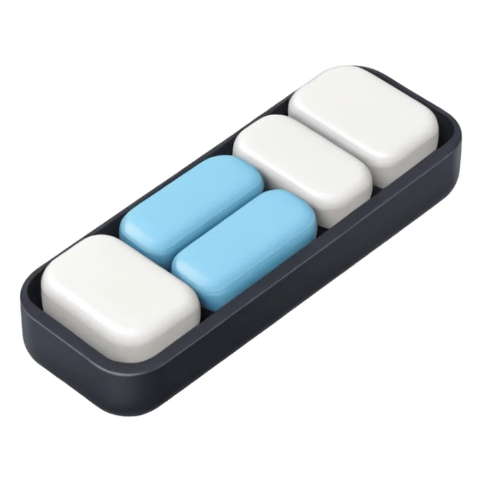white rectangular xanax pill with 3 break lines sticker