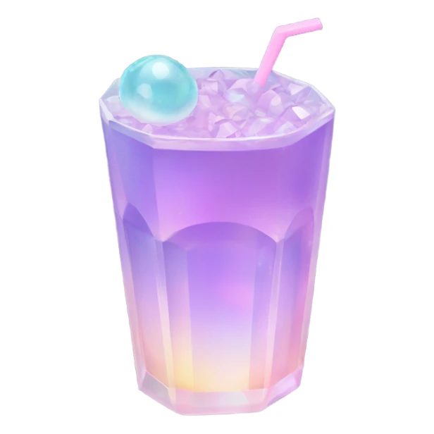 opal crystal gemstone boba drink  sticker