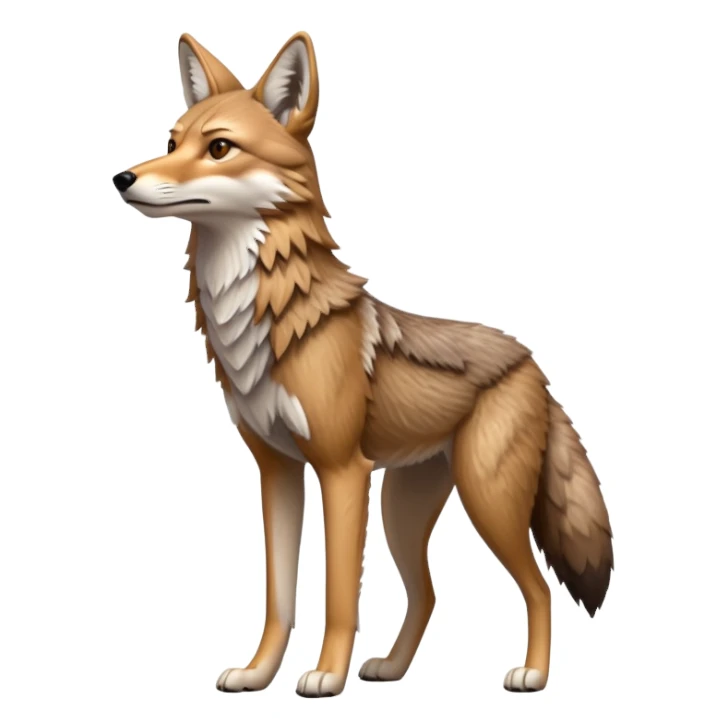 cinematic full body coyote, hyper-realistic, standing sticker