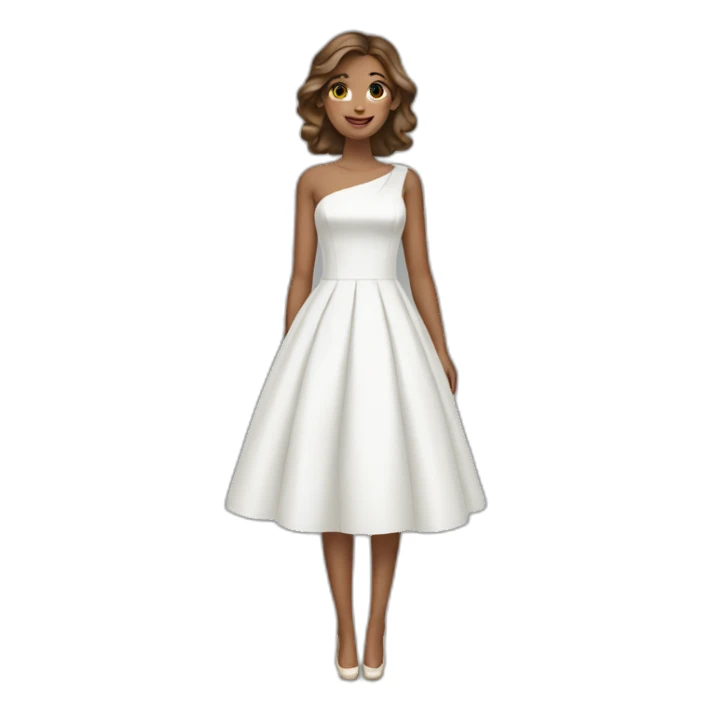 White dress model sticker