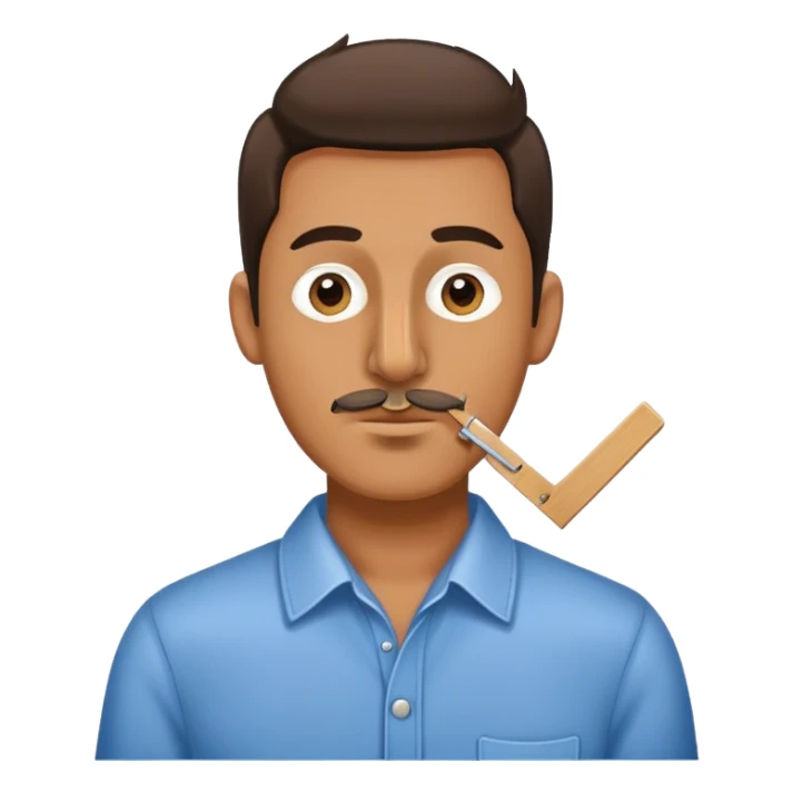 Man walking with clothes pin on nose sticker
