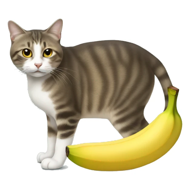 Un chat qui mange une banane sticker