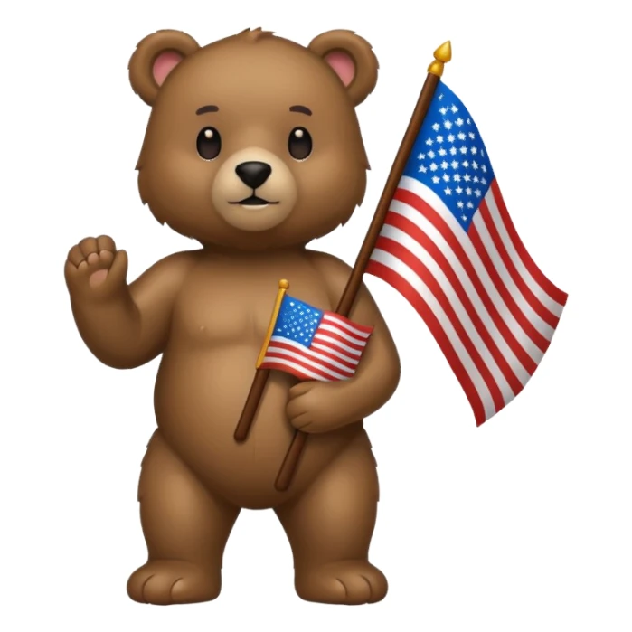 Patriotic bear sticker
