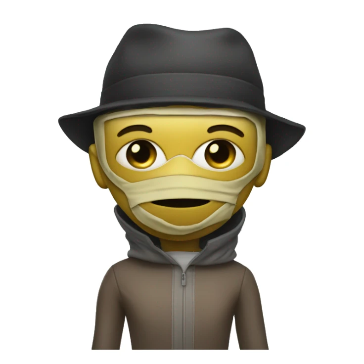 humanoid wearing mask sticker