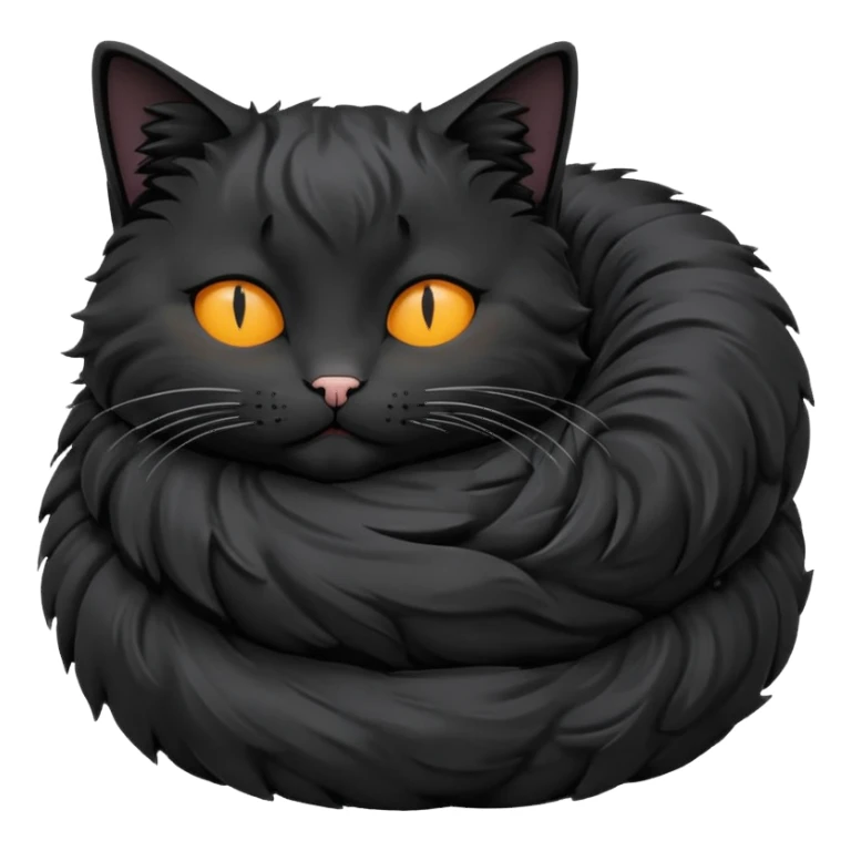 Curled Sleeping Cat black sticker