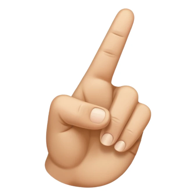 thumb pointing down, neutral style, no text sticker