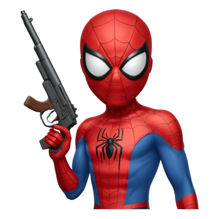 Spiderman with gun sticker