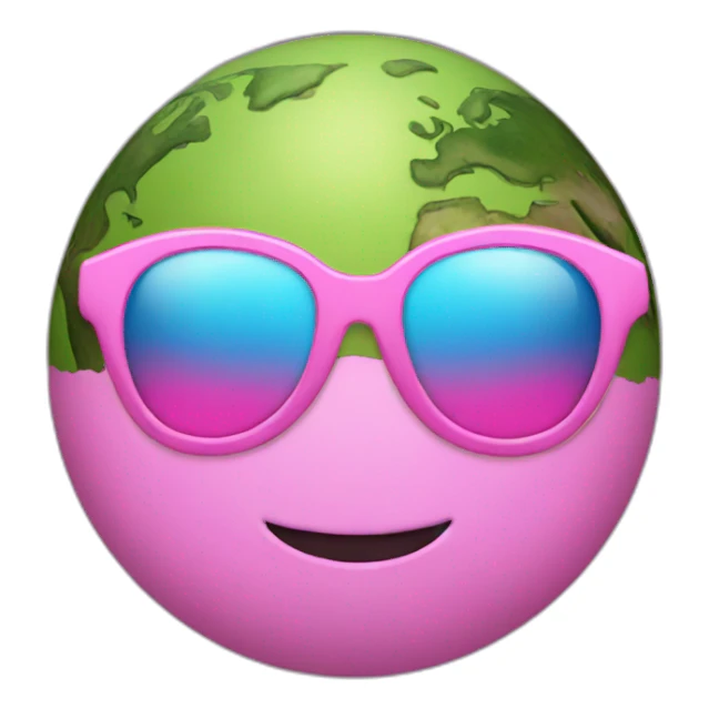 Earth with pink glasses sticker