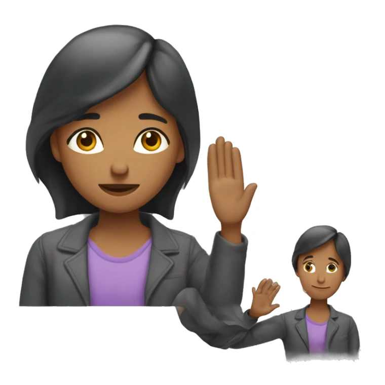 Девочка с каре брюнетка снимает видео на телефон своего лица и поет sticker