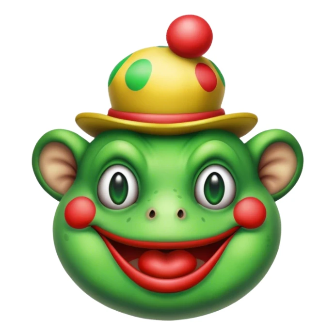 a toad with clown makeup sticker