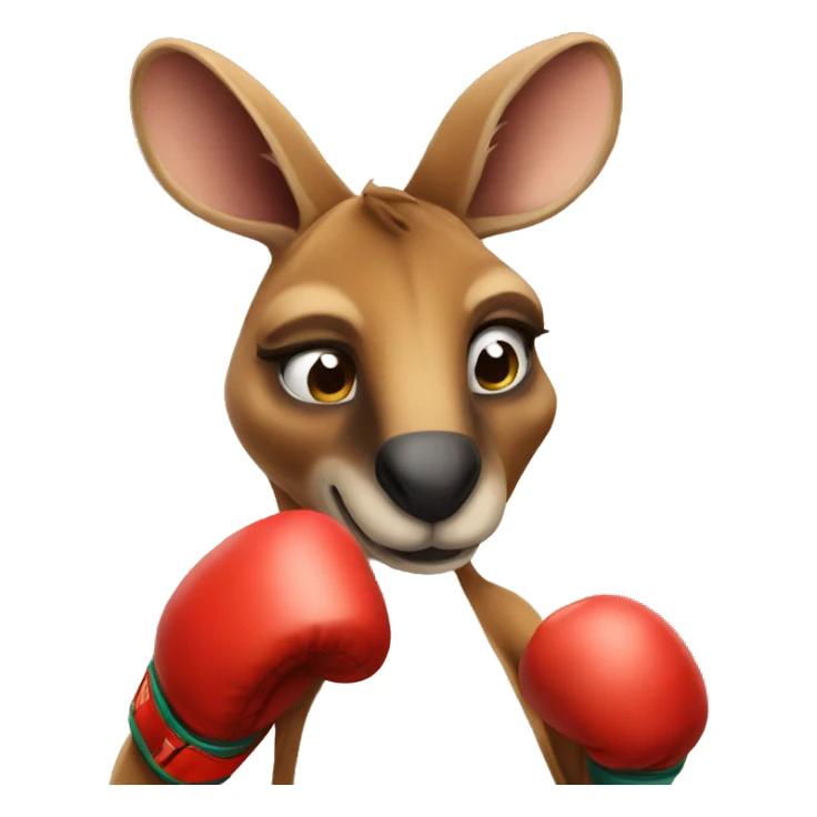 A kangaroo wearing boxing gloves  sticker