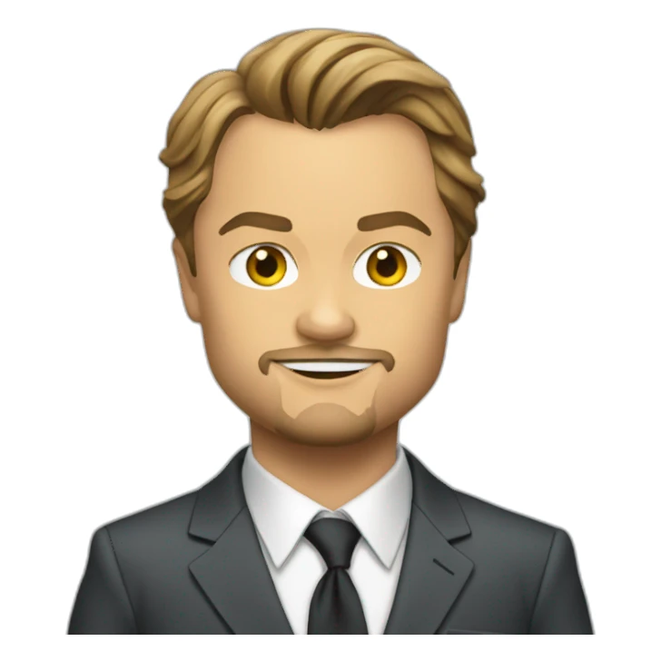 leonardo dicaprio cartoon wearing suit sticker