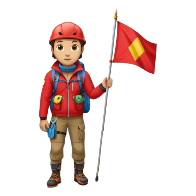 guide with flag in Mountain Climbing Team sticker