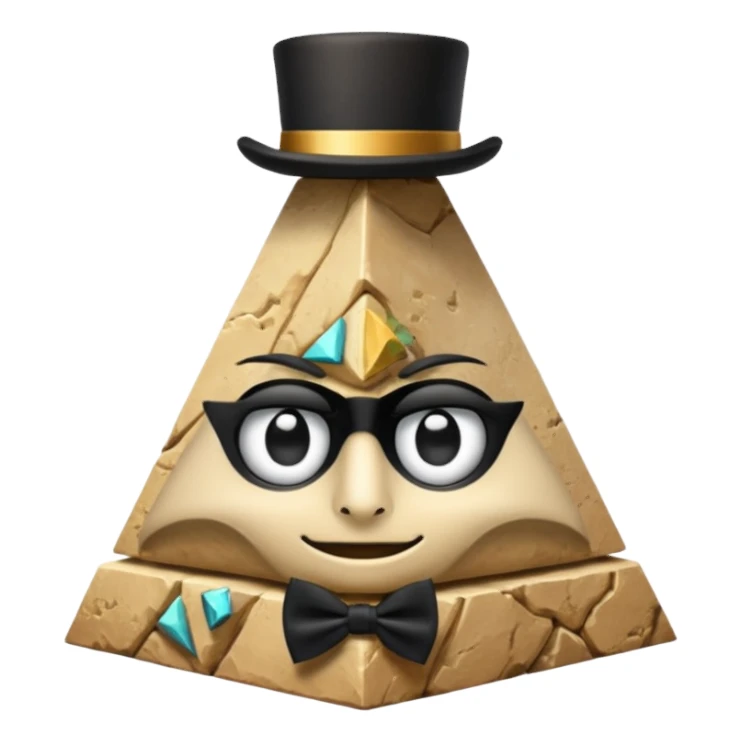 Pyramid with one eye, a top hat, and a black bowtie ￼ sticker