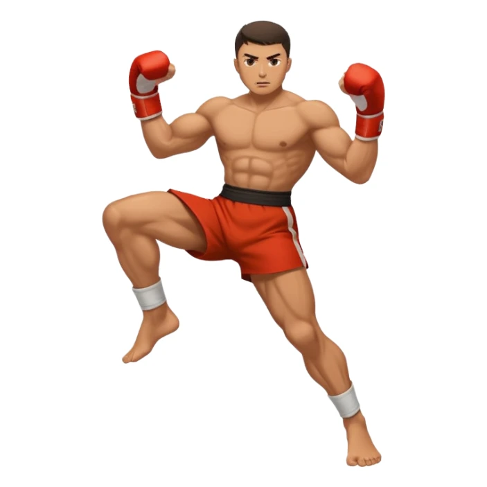 fighter kicking sticker