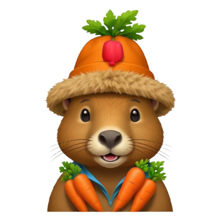 capybara wear carrot hat sticker