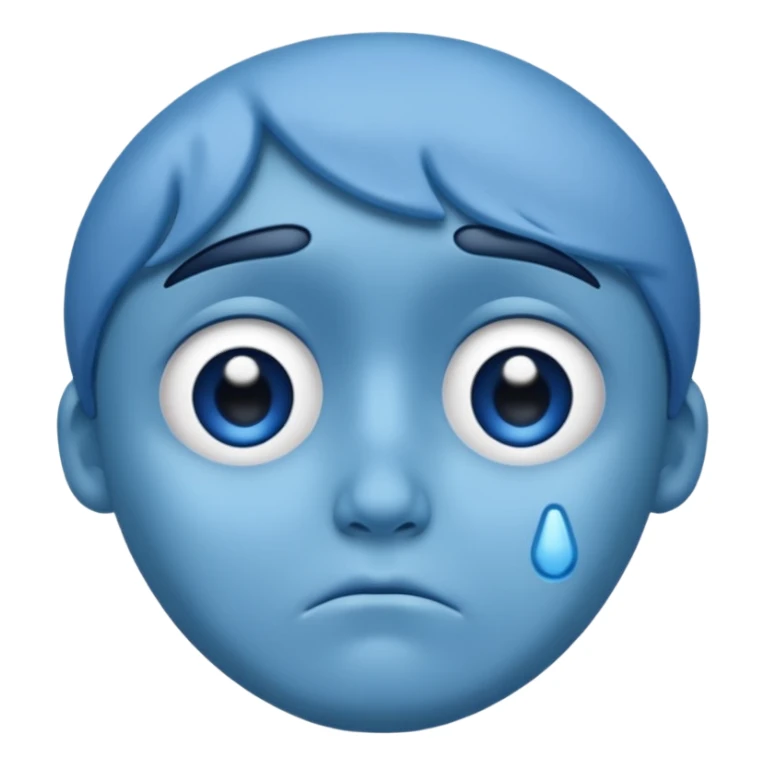 Sad face blue sticker