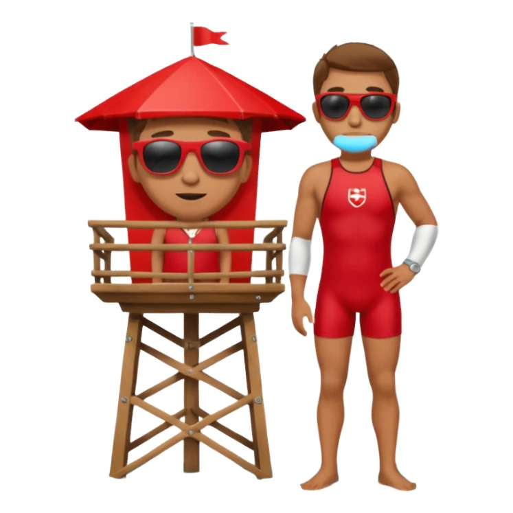 Lifeguard on watch tower sticker