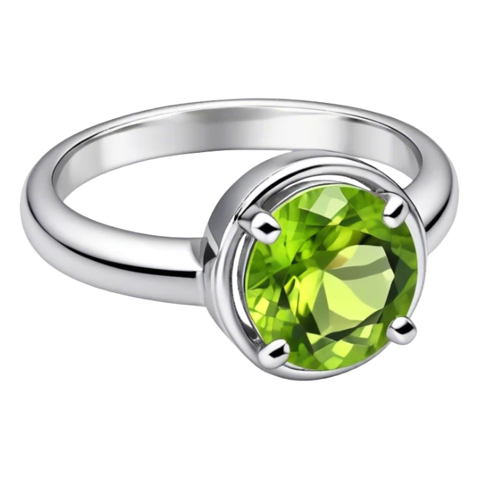 Peridot birthstone silver ring sticker