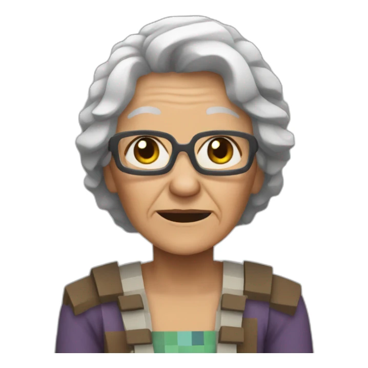 Old lady who plays Minecraft sticker