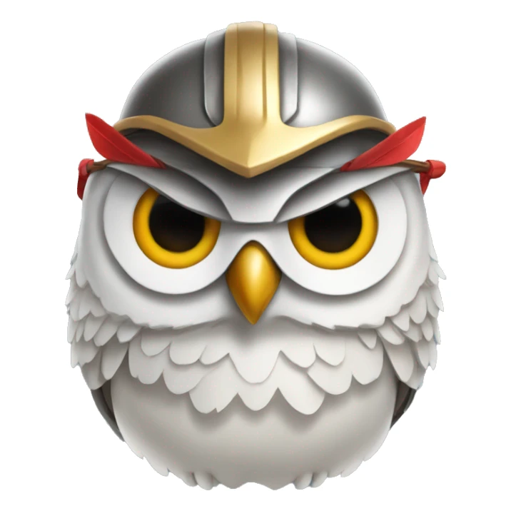 owl, wearing bow and arrows, helmet sticker