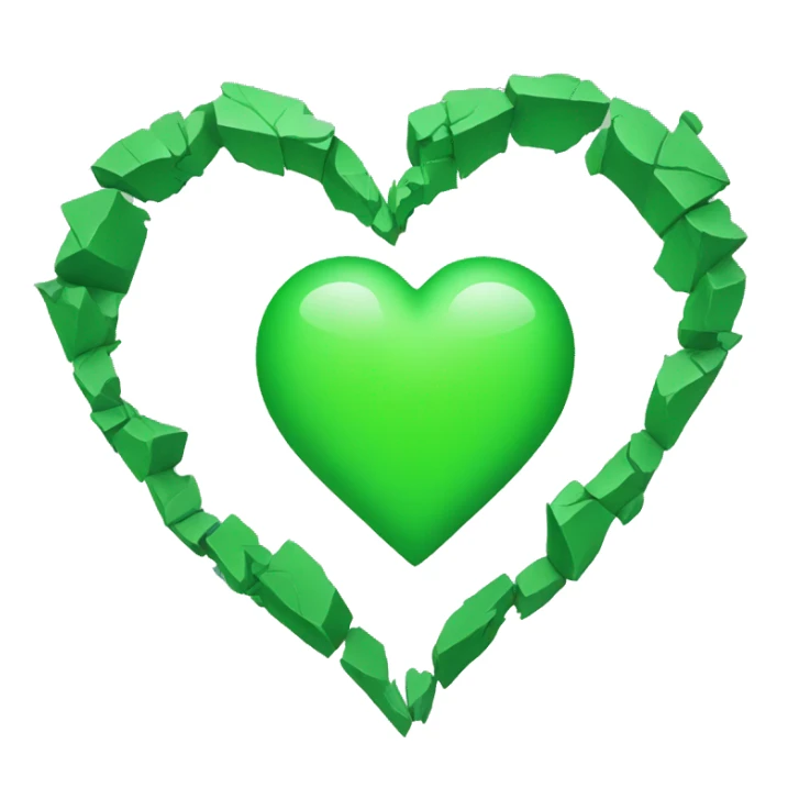 Broken green heart sticker