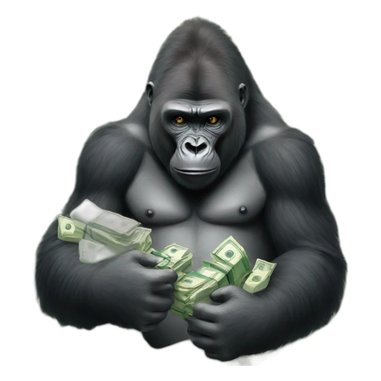 gorilla with money sticker