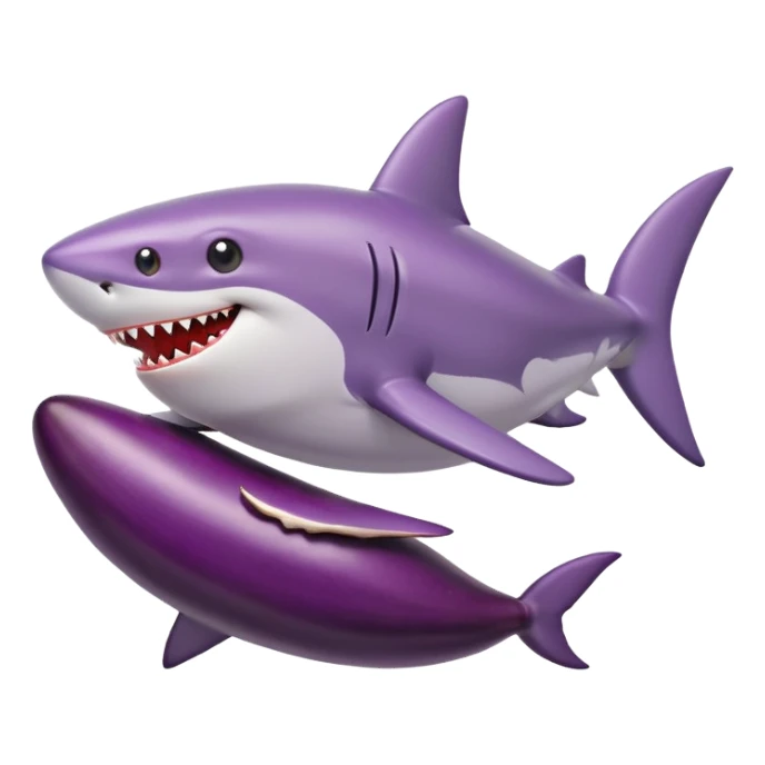 shark riding eggplant sticker