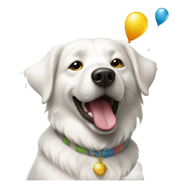 white dog throwing a party  sticker