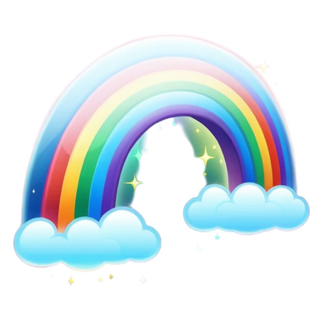 a beautiful romantic rainbow sparkling light trail magical sticker