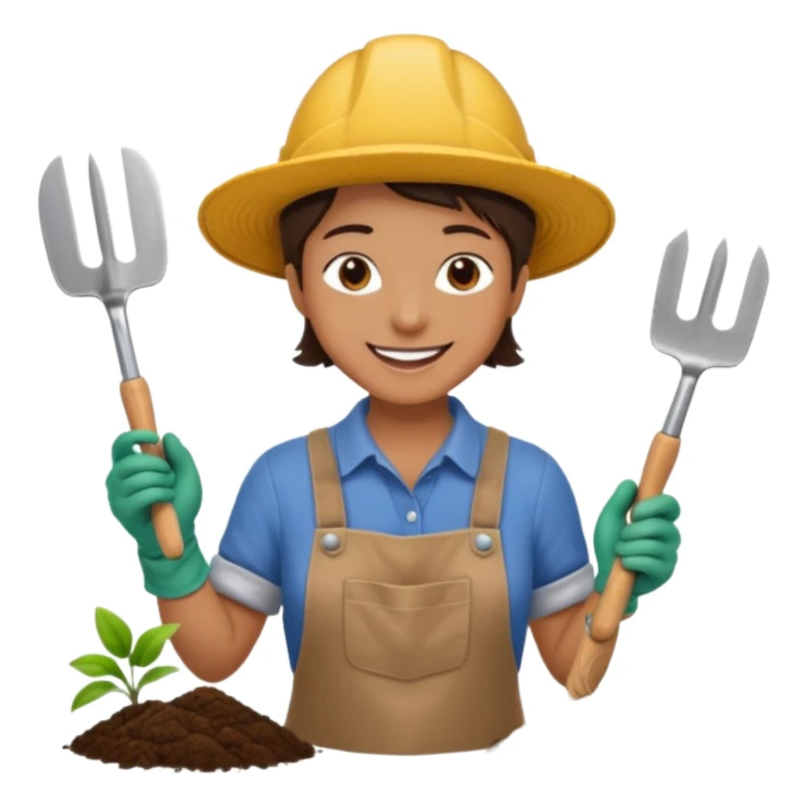trowel gardening sticker