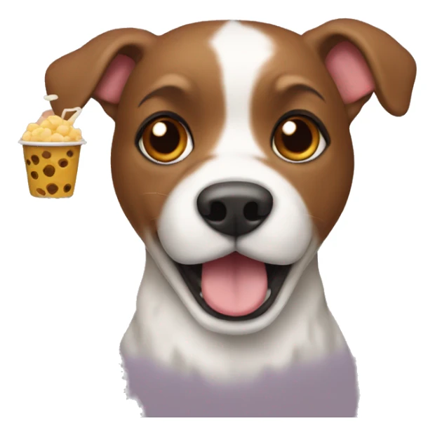Dog with boba  sticker