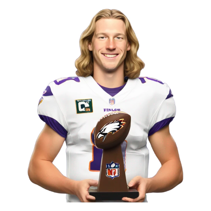 Trevor Lawrence with Super Bowl trophy sticker